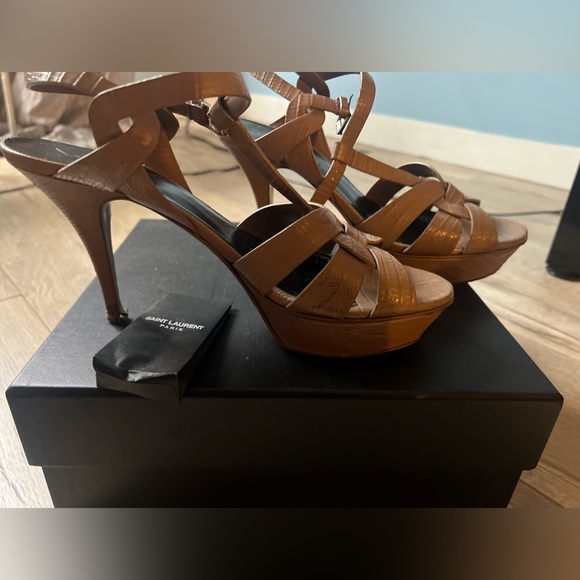 Yves Saint Laurent Shoes - Saint Laurent T-Strap Platform Sandals